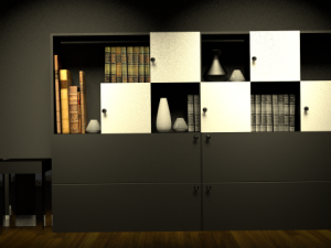 black and white bookshelf Modelo 3D
