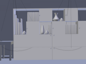 black and white bookshelf Modelo 3D