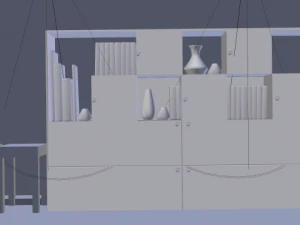 black and white bookshelf 3D Model