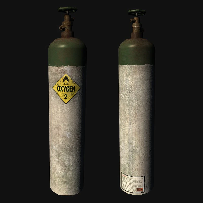 oxygen cylinder 3D Model .c4d .max .obj .3ds .fbx .stl .blend