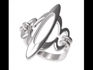 silver ring-0004 3D Принт Модель