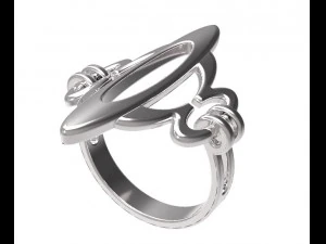 シルバーリング-0004 3Dプリントモデル