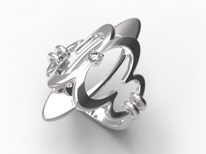 silver ring-0005 Model do druku 3D