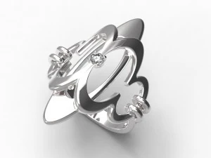 anel de prata-0005 Modelo de Impressão 3D