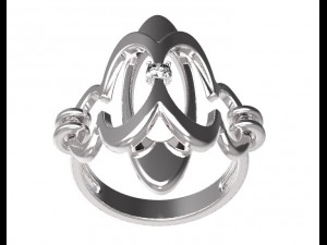 silver ring-0005 Modello di stampa 3D
