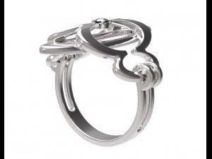 silver ring-0005 Modello di stampa 3D