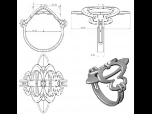 silver ring-0005 Modello di stampa 3D