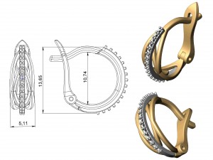 earrings 66 Modello di stampa 3D