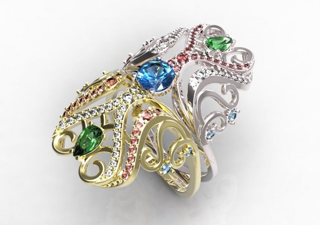 ring 98 3D Print Model .c4d .max .obj .3ds .fbx .stl .blend 