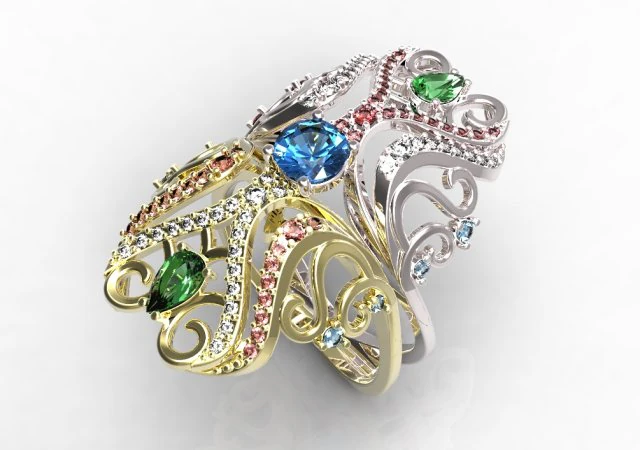 anello 98 Modello di stampa 3D .c4d .max .obj .3ds .fbx .stl .blend