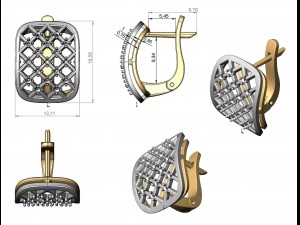 earrings 96 Modèles 3D en vedette
