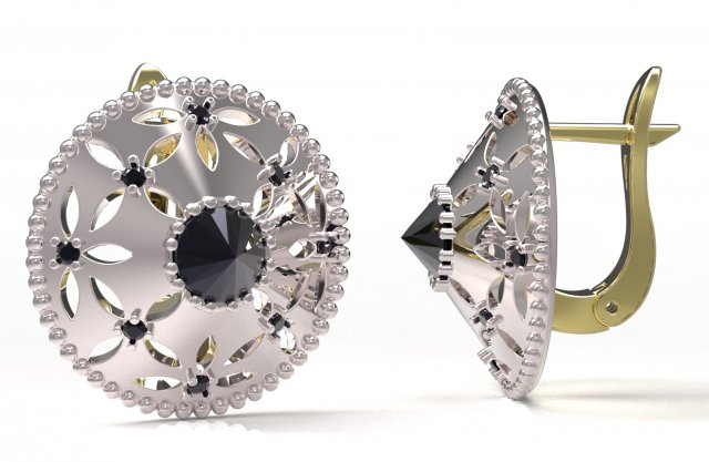 earrings 103 3D Print Model .c4d .max .obj .3ds .fbx .stl .blend 