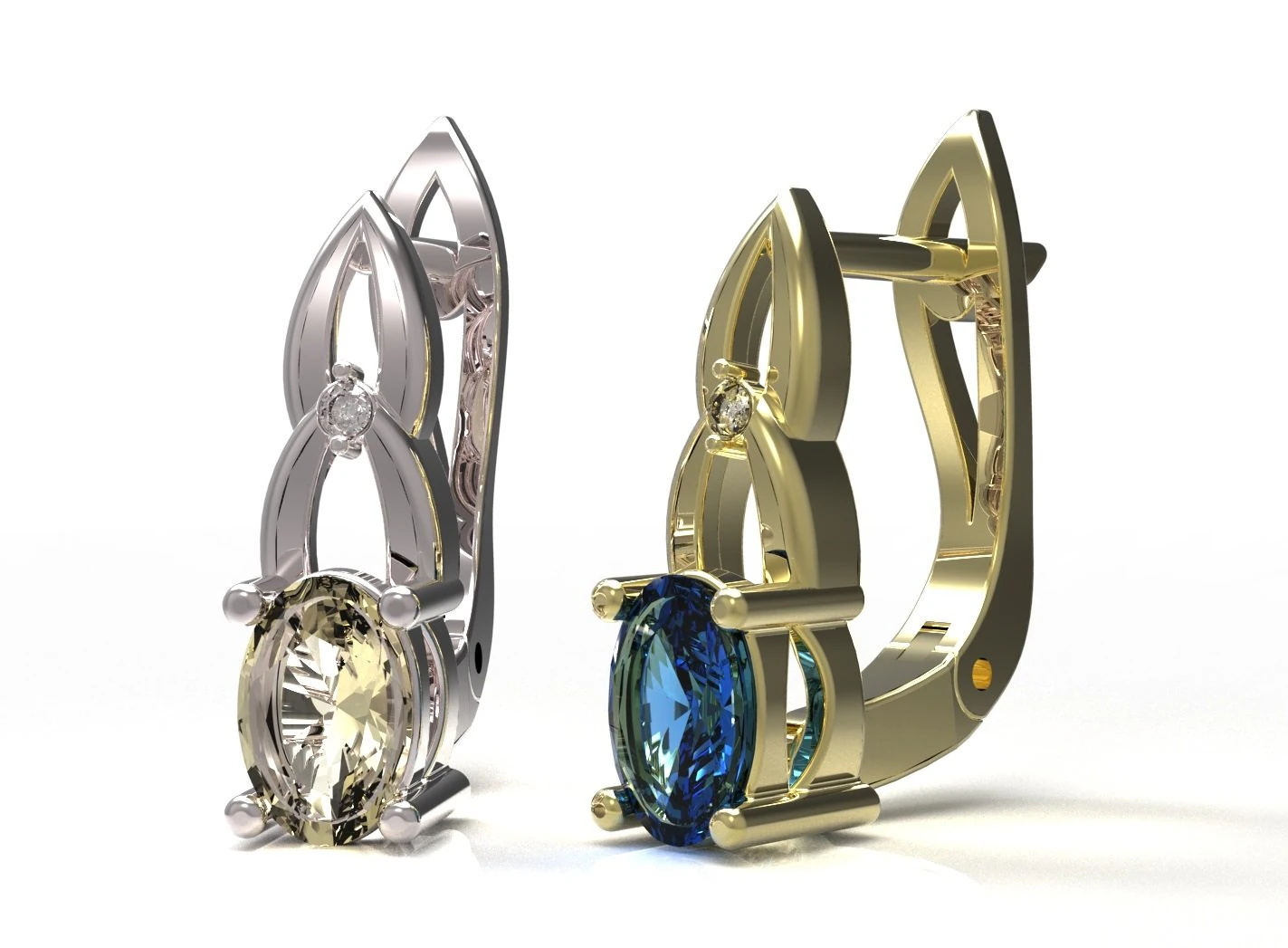 earrings 108 3D Print Model .c4d .max .obj .3ds .fbx .stl .blend 