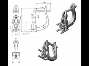 earrings 108 3D-Druckmodell