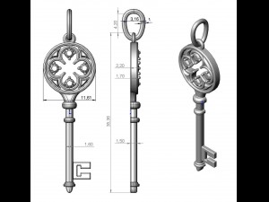 key pendant 125 Modello di stampa 3D