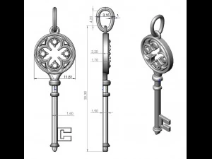 key pendant 125 3D Print Model