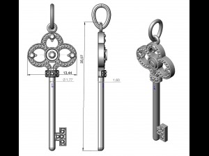 key pendant 126 Model do druku 3D