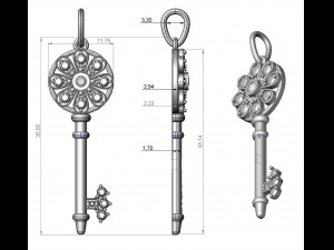 key pendant 127 3D-Druckmodell