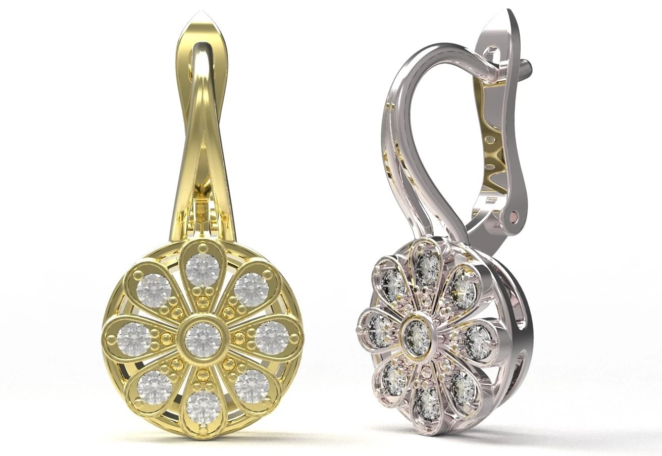 earrings 128 3D Print Model .c4d .max .obj .3ds .fbx .stl .blend 