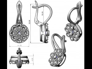earrings 128 Modèles 3D en vedette