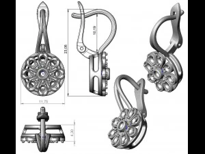 earrings 128 3D Print Model