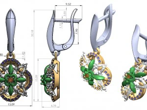 сережки 141 3D Принт Модель
