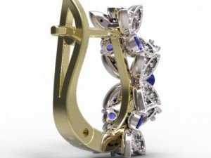 earrings gold Modello 3D