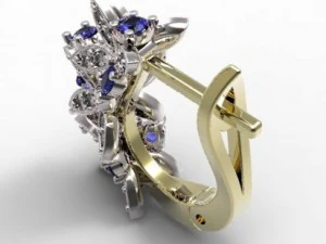 귀걸이 골드 3D 모델