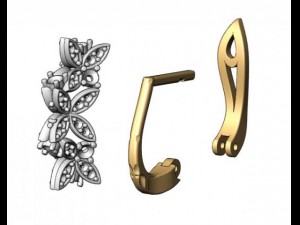 earrings gold Modello 3D
