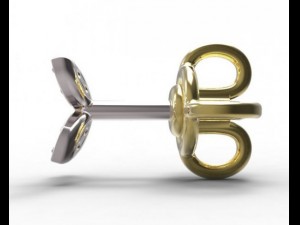 earrings ear stud gold Modello 3D