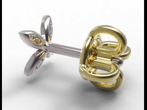 earrings ear stud gold Modello 3D