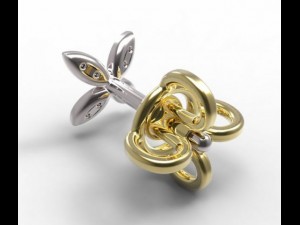earrings ear stud gold Modello 3D