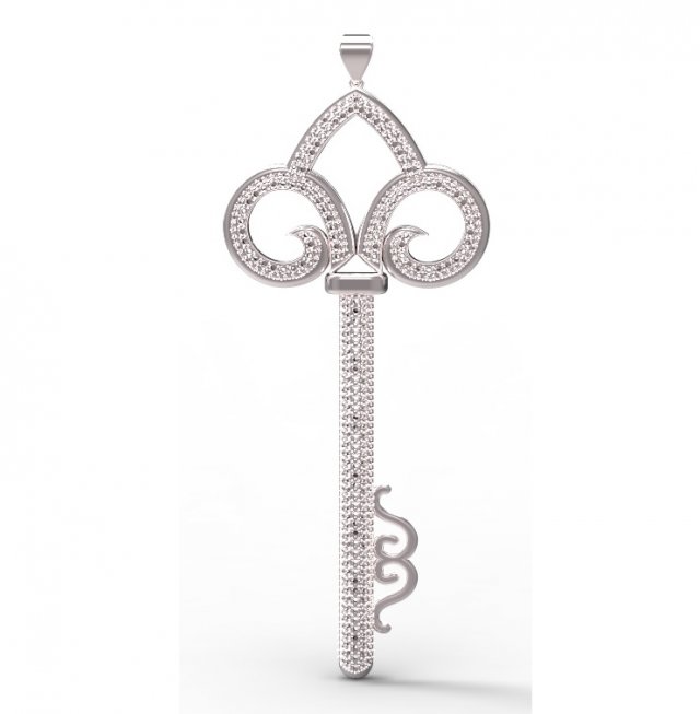 key pendant gold Model 3D .c4d .max .obj .3ds .fbx .stl .blend 