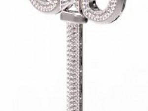 key pendant gold Model 3D