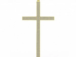 pingente de cruz de ouro Modelo 3D