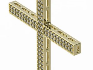 gold cross pendant 3D Model