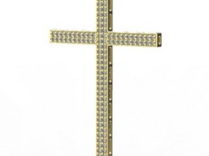 gold cross pendant 3D Model