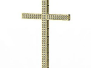 gold cross pendant 3D Model
