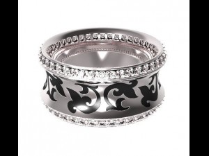 gold ring with enamel and diamonds 3D 模型