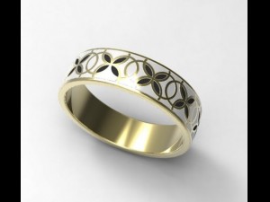 gold ring with enamel 2 3Dモデル