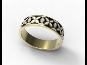 gold ring with enamel 2 3Dモデル