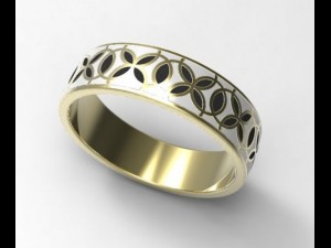 gold ring with enamel 2 3Dモデル