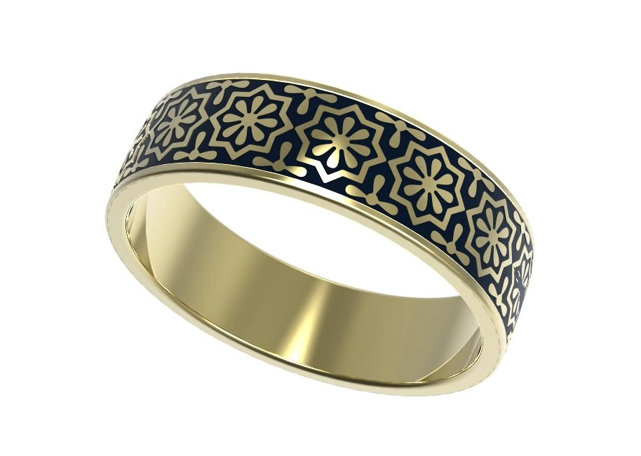 gold ring with enamel 10 3D Model .c4d .max .obj .3ds .fbx .stl .blend 