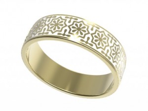 gold ring with enamel 10 3Dモデル