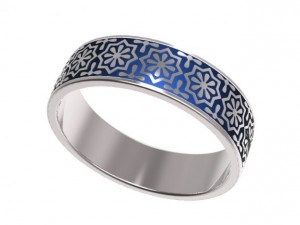gold ring with enamel 10 3Dモデル