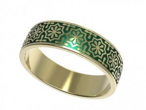 gold ring with enamel 10 3Dモデル