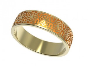 gold ring with enamel 10 3Dモデル