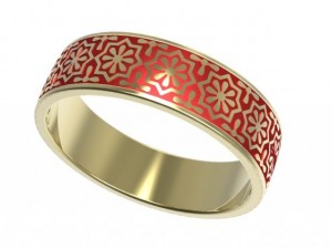 gold ring with enamel 10 3Dモデル