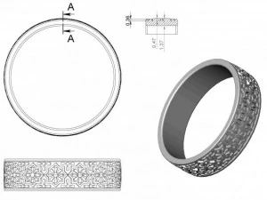 gold ring with enamel 10 3D Model