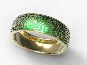 gold ring with enamel 13 3D Model